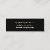 Abschluss Name Card Modern Gold Glitzer Beilage Telefonnummerkarte (Rückseite)