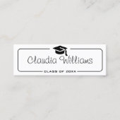 Abschluss Name Card Modern Script Insert Gold Telefonnummerkarte (Vorderseite)