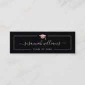 Abschluss Name Card Modern Script Rose Gold Cap Mini Visitenkarte (Vorderseite)