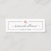 Abschluss Name Card Modern Script Rose Gold Cap Mini Visitenkarte (Vorderseite)