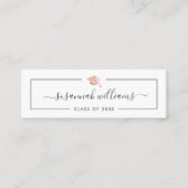 Abschluss Name Card Modern Script Rose Gold Cap Telefonnummerkarte (Vorderseite)
