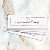 Abschluss Name Card Modern Script Rose Gold Cap Telefonnummerkarte