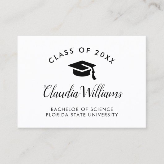 Abschluss Name Card - Moderne klassische Einsteckk Telefonnummerkarte (Vorderseite)