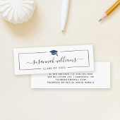 Abschluss Name Card Modernes Script Blue Cap Telefonnummerkarte
