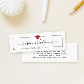 Abschluss Name Card Modernes Script Red Cap Telefonnummerkarte