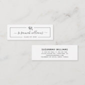 Abschluss Name Card Modernes Script Silver Cap Telefonnummerkarte (Vorne/Hinten)