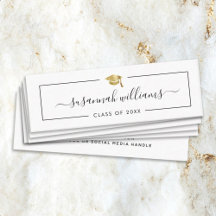 Abschluss Name Card Modernes Skript Einsetzen Gold