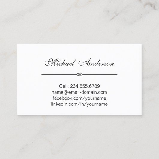 Abschluss Name Card Namecard Silver Metallic Look Telefonnummerkarte (Rückseite)