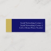 Abschluss Name Card Set, Blue/Gold Keepake Telefonnummerkarte (Rückseite)