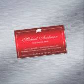 Abschluss Name Card - Stilvolle Schlichte rote Far Magnetische Visitenkarte (Beispiel)