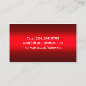 Abschluss Name Card - Stilvolle Schlichte rote Far Telefonnummerkarte (Rückseite)