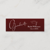 Abschluss Name Class Details Dunkler Maroon Telefonnummerkarte (Vorderseite)