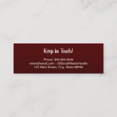 Abschluss Name Class Details Dunkler Maroon Telefonnummerkarte (Rückseite)