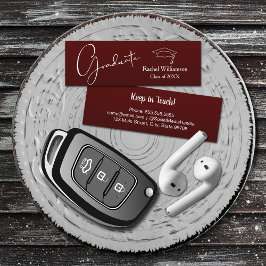 Abschluss Name Class Details Dunkler Maroon Telefonnummerkarte