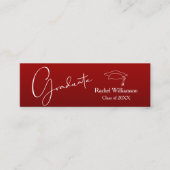 Abschluss Name Class Details Kardinal Red Telefonnummerkarte (Vorderseite)