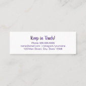 Abschluss Name Class Details Lila Einsteckkarte Mini Visitenkarte (Rückseite)