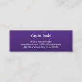 Abschluss Name Class Details Lila Telefonnummerkarte (Rückseite)