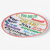 Abschluss Name Herzlichen Glückwunsch Pappteller (Schrägansicht)