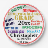 Abschluss Name Herzlichen Glückwunsch Pappteller (Vorderseite)