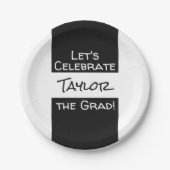 Abschluss Name hinzufügen | Feiern wir den Grad Pappteller (Vorderseite)