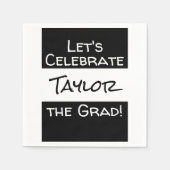 Abschluss Name hinzufügen | Feiern wir den Grad Serviette (Vorderseite)
