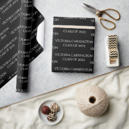 Abschluss Name Jahr Klasse des Schwarz-weißen Skri Geschenkpapier