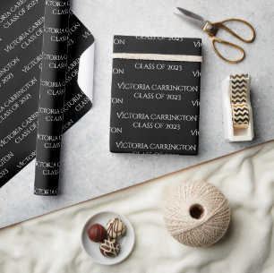 Abschluss Name Jahr Klasse von Skript Schwarz Weiß Geschenkpapier
