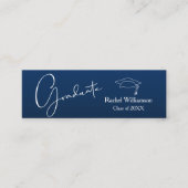 Abschluss Name Navy Blue Telefonnummerkarte (Vorderseite)