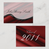 Abschluss-Namenskarte, rote Silk Welle Telefonnummerkarte (Vorne/Hinten)