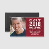 Abschluss-Namenskarten-Absolvent-Foto - Ihre Magnetkarte (Vorne/Hinten)