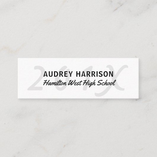 Abschluss-Namenskarten-älteres Jahr-Einsatz-grauer Telefonnummerkarte (Vorderseite)