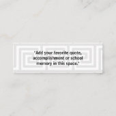 Abschluss-Namenskarten-älteres Jahr-Einsatz-grauer Telefonnummerkarte (Rückseite)