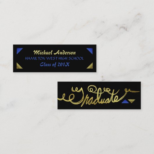 Abschluss-Namenskarten-älteres Telefonnummerkarte (Vorne/Hinten)