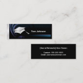 Abschluss-Namenskarten - Blau und Silber Telefonnummerkarte (Vorne/Hinten)