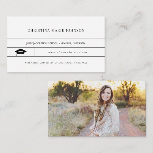 Abschluss-Namenskarten-Einsatz Visitenkarte (Vorne/Hinten)