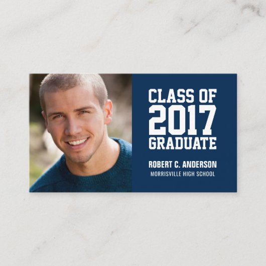 Abschluss-Namenskarten-Foto - Ihre Farbwahl Telefonnummerkarte (Vorderseite)