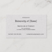 Abschluss-Namenskarten - Grau und Schwarzes Telefonnummerkarte (Rückseite)