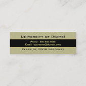 Abschluss-Namenskarten - Sattel TAN und Schwarzes Telefonnummerkarte (Rückseite)