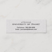 Abschluss-Namenskarten - Silversand und Schwarzes Telefonnummerkarte (Rückseite)