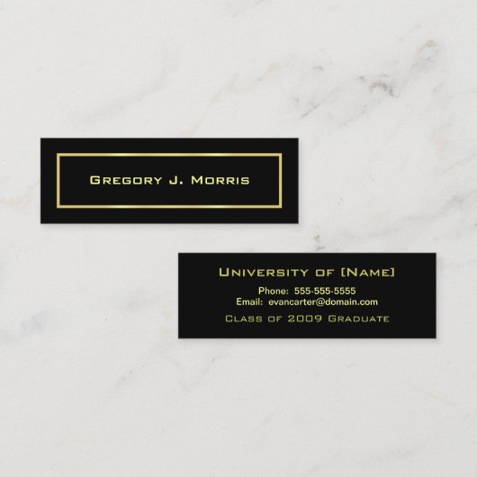 Abschluss-Namenskarten Telefonnummerkarte (Vorne/Hinten)