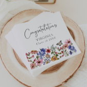 Abschluss Napkins mit farbenfrohen Blumen Serviette