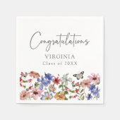 Abschluss Napkins mit farbenfrohen Blumen Serviette (Vorderseite)