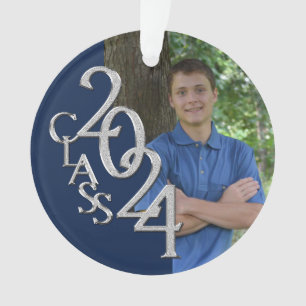 Abschluss Navy Blue 2024 Foto Ornament