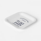 Abschluss Navy Blue Class Year Glückwünsche Name Pappteller (Gewinkelt)