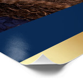 Abschluss Navy Blue Gold Satin Foto Poster (Ecke)