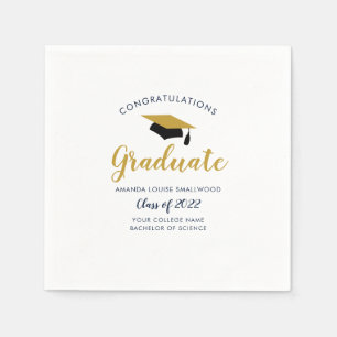 Abschluss Navy Blue Grad Party Class 2022 Serviette