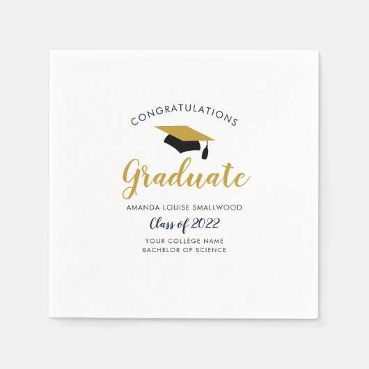 Abschluss Navy Blue Grad Party Class 2022 Serviette (Vorderseite)