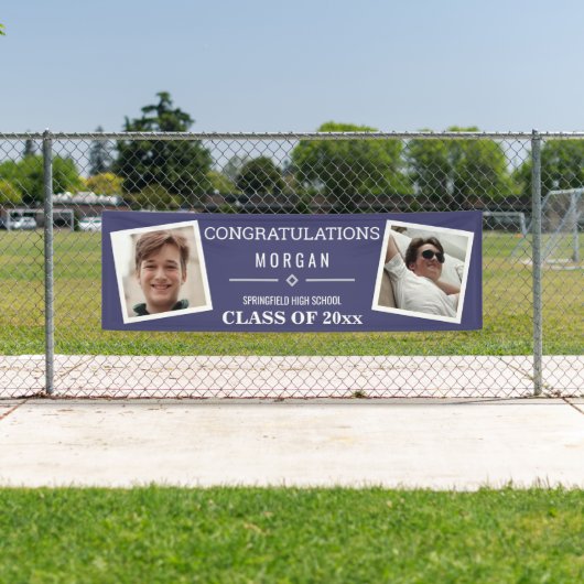 Abschluss Navy Blue oder Klasse Wiedersehen 2 Foto Banner (Insitu)