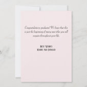 Abschluss Navy Blue und Pink Floral Karte (Rückseite)