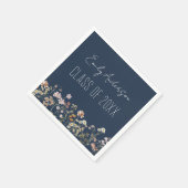 Abschluss Navy Blue Wildblume Boho Grad Serviette (Ecke)